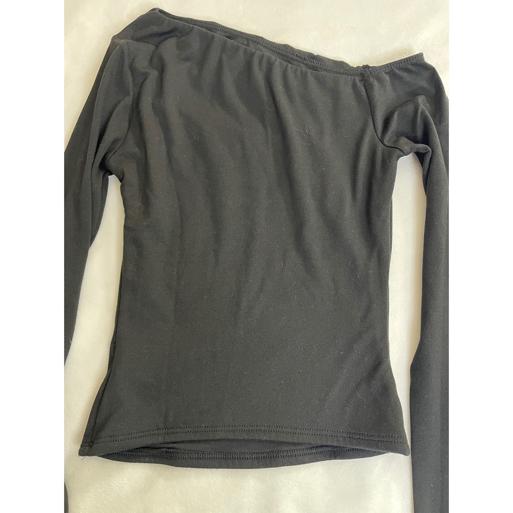 Windsor Womens XS Black One Shoulder Long Sleeve Cutout Asymmetrical Top - Picture 7 of 7